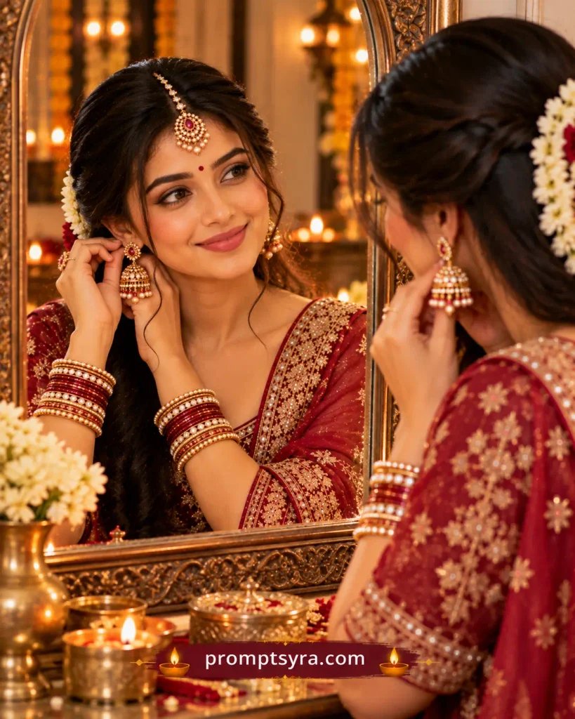 Prompt 7: Mirror Reflection — Tikka Visible from Two Angles